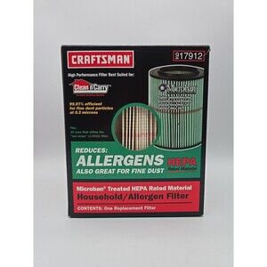 Craftsman Wet/Dry Vacuum Replacement Hepa filter 917912 New Open Box